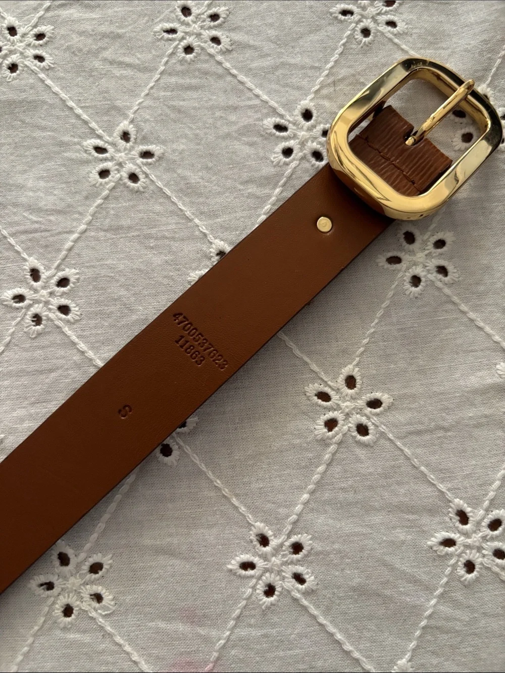 Ralph Lauren Brown Leather Belt with Gold Buckle